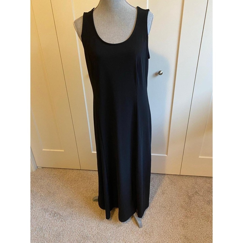 Travel-Smith Dress Medium Maxi Midi Black Modest Sleeveless s2